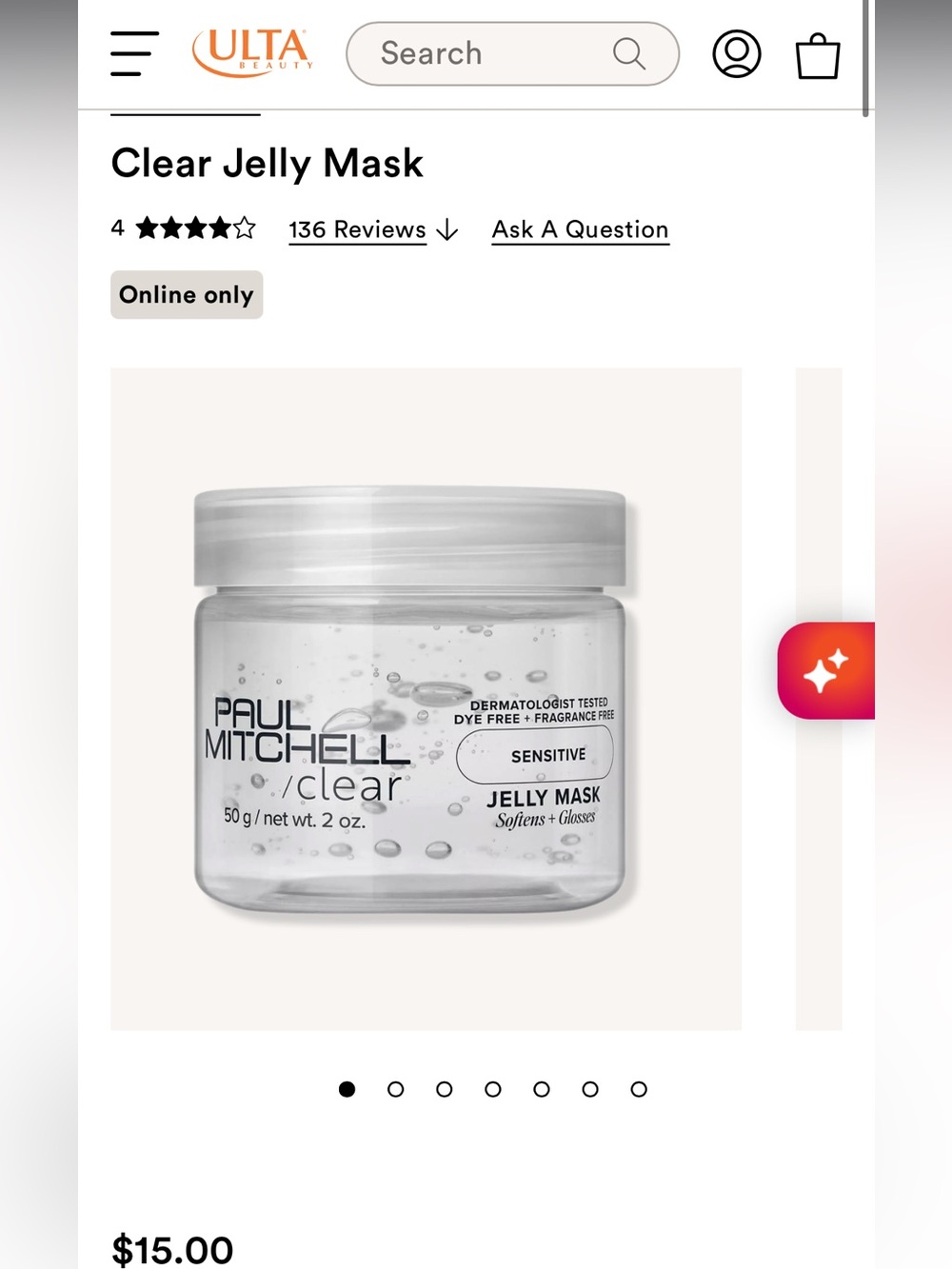 Paul Mitchell Clear Jelly Mask — Transparent / White Jar
